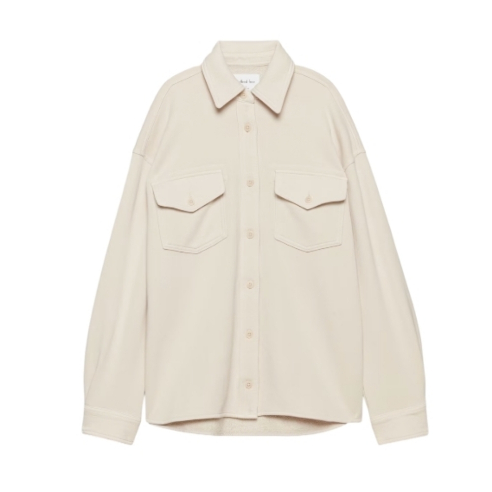 Wilfred Free Free Terry Fleece Shirt Jacket Cream Women's XS